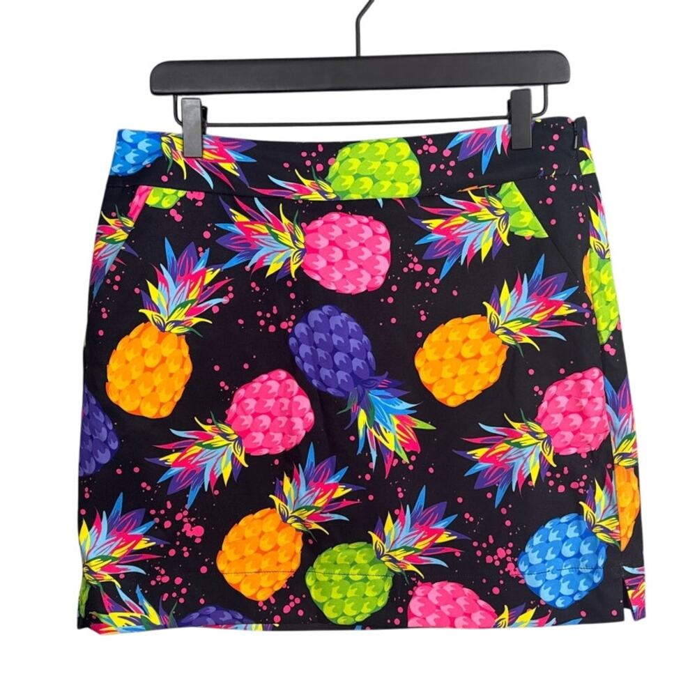 Women’s Black Pineapple Print Skort - Multicolor